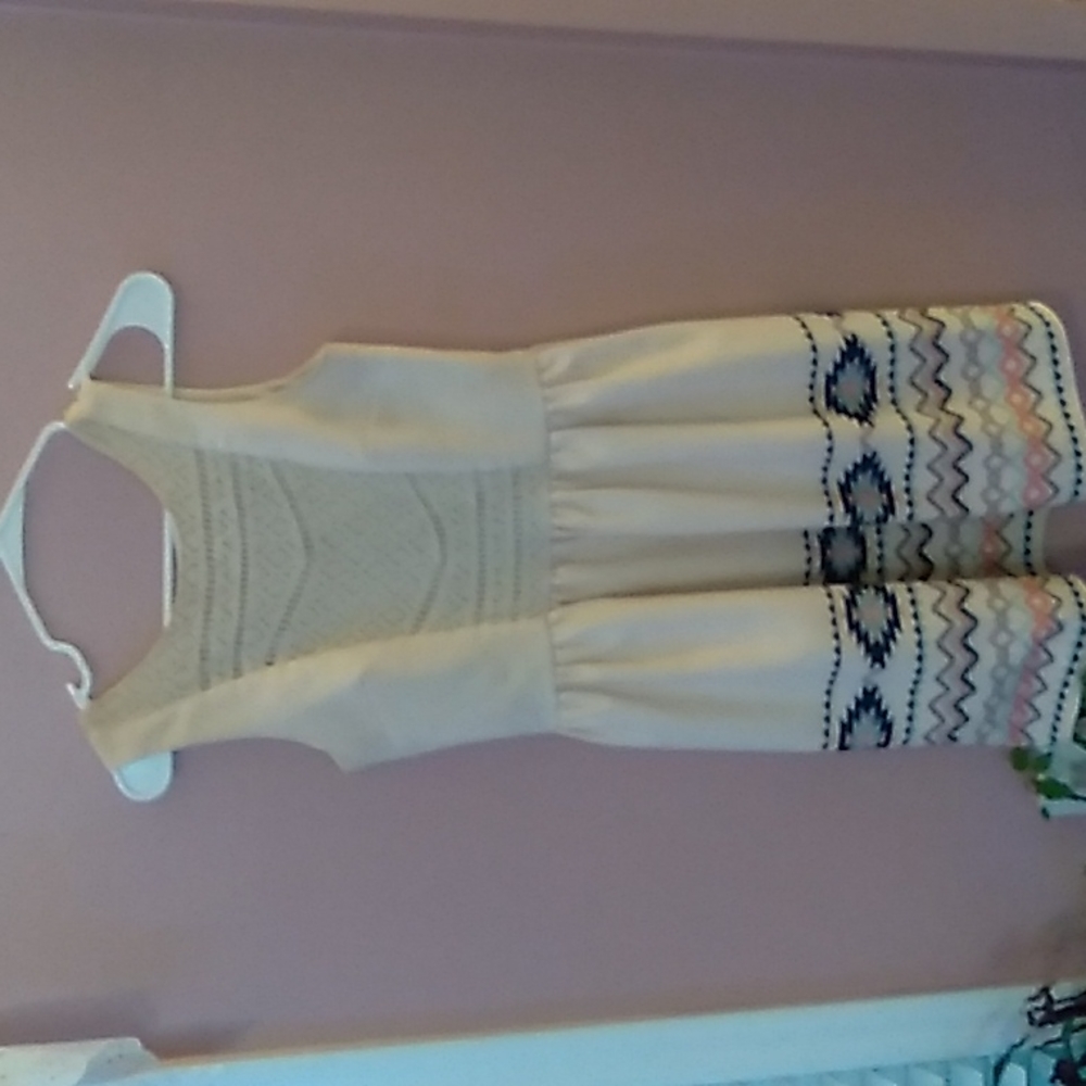 Cream Patterned Dress